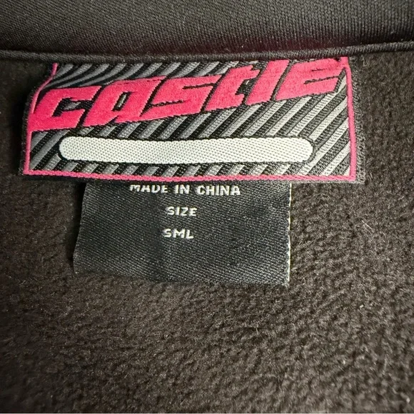 Castle X Mid Layer Jacket Womens Sz Small S Full Zip Lightweight Black Pink Snow - Picture 10 of 11